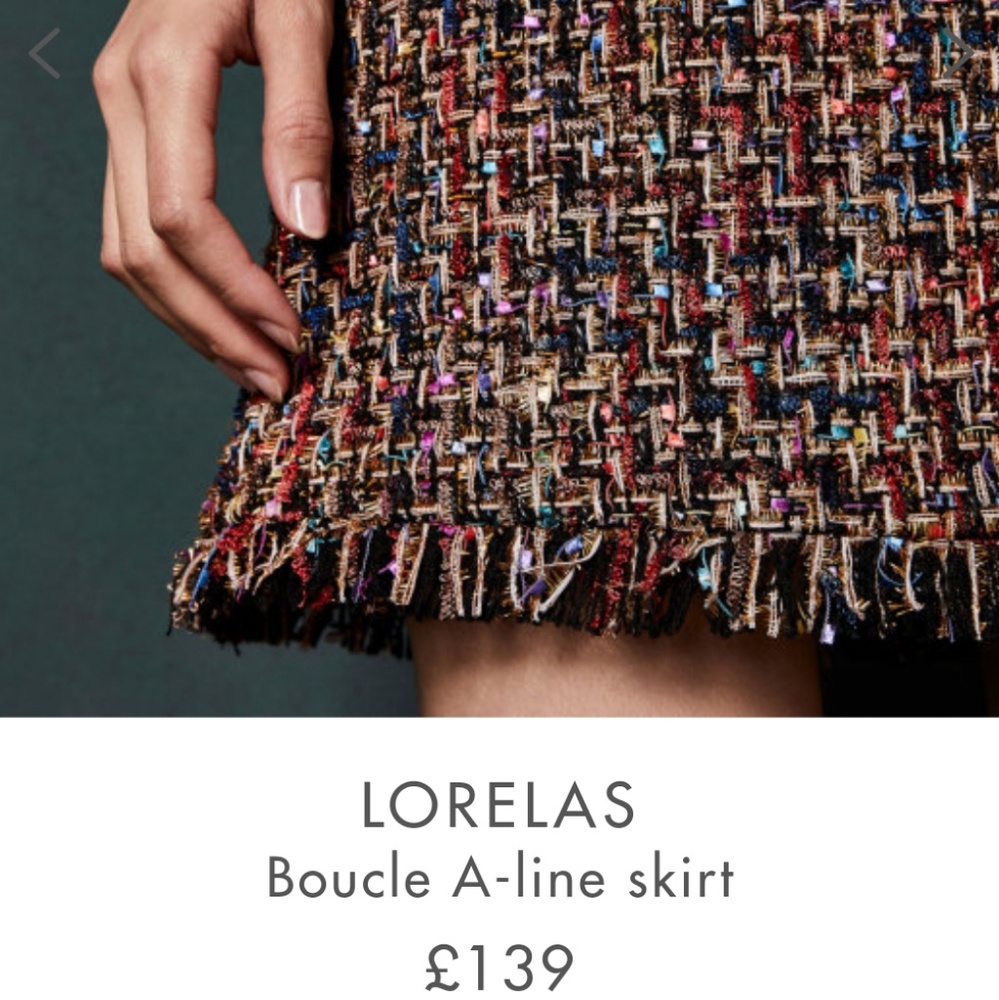 🍒NWT🍒 TED BAKER LORELAS TWEED BOUCLE MINI SKIRT - Picture 2 of 8